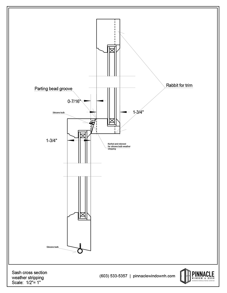 bulb weather stripping cross section drawing
